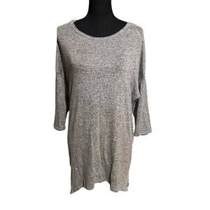 W. by Wantable Gray Long Line Tunic Top Women's L Large